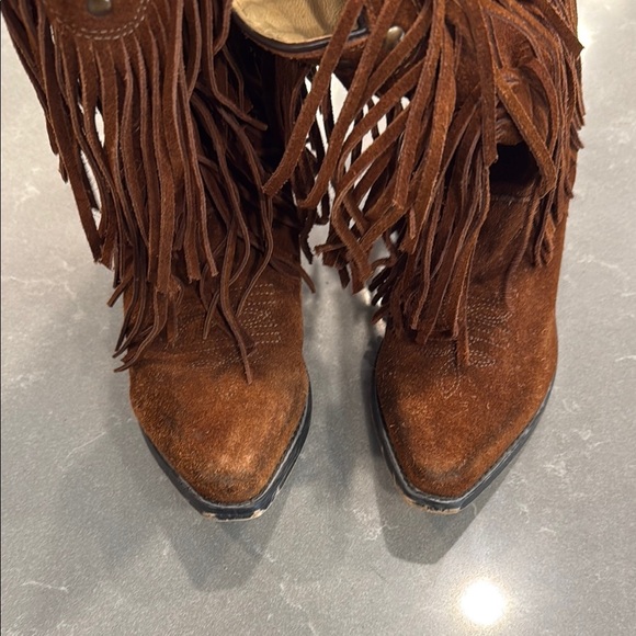 Shyanne Brown Fringe Ankle Booties - Picture 8 of 8